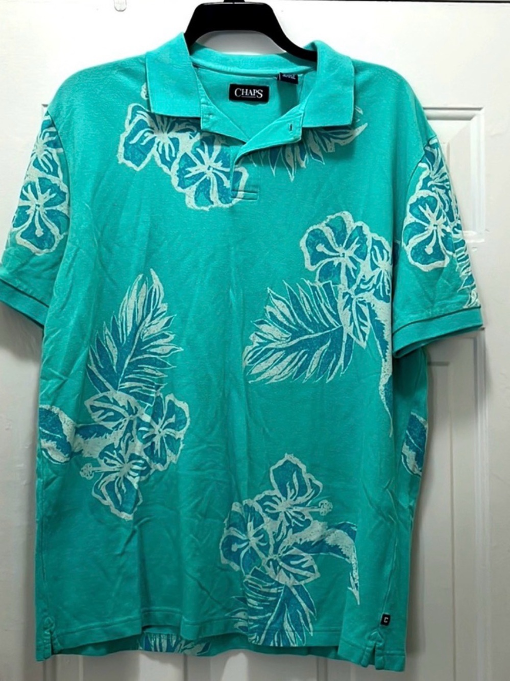 Chaps Men’s Teal Floral Polo Shirt